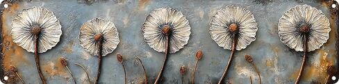 FWBOYSV Dandelion Metal Sign 4x16in Vintage Retro Gift Plaque for Home Kitchen Bathroom Wall Bedroom Farmhouse Garden Decor in Saudi Arabia