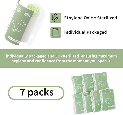 Viraélive Women’s Disposable Cotton Underwear 7-Pack, Individually Wrapped Breathable Travel Panties, Soft Real-Fit Briefs in Saudi Arabia