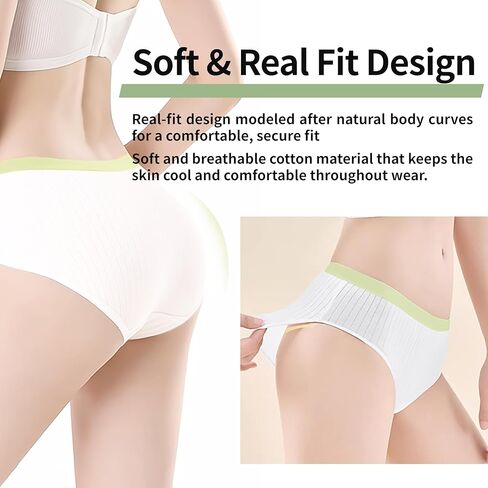 Viraélive Women’s Disposable Cotton Underwear 7-Pack, Individually Wrapped Breathable Travel Panties, Soft Real-Fit Briefs in Saudi Arabia