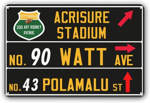 12" x 8" Steeler Wall Decor Art Poster, Pittsburgh Football Metal Tin Sign, Steeler Gifts for Boys Men Home Room Decor in Saudi Arabia