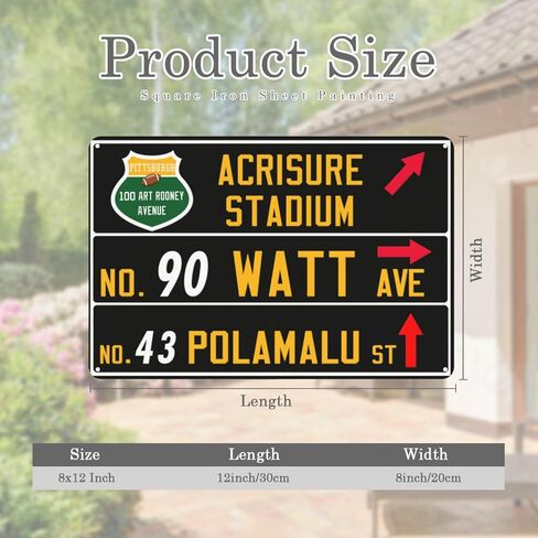 12" x 8" Steeler Wall Decor Art Poster, Pittsburgh Football Metal Tin Sign, Steeler Gifts for Boys Men Home Room Decor in Saudi Arabia