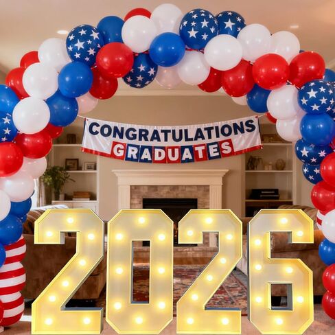 2.3FT Marquee Numbers Lights 2026 Sign, Light up letters for New Year Decorations 2026 Graduation Decoration, Class of 2026 for College High School Senior Kindergarten Graduation Party Favor Supplies in Saudi Arabia