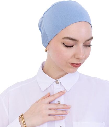Prien Soft Undercap Hijab for Women, Cotton Islamic Bonnet, Muslim Head Scarf Inner Cap for Prayer Wear, Turban Hat Ramadan in Saudi Arabia