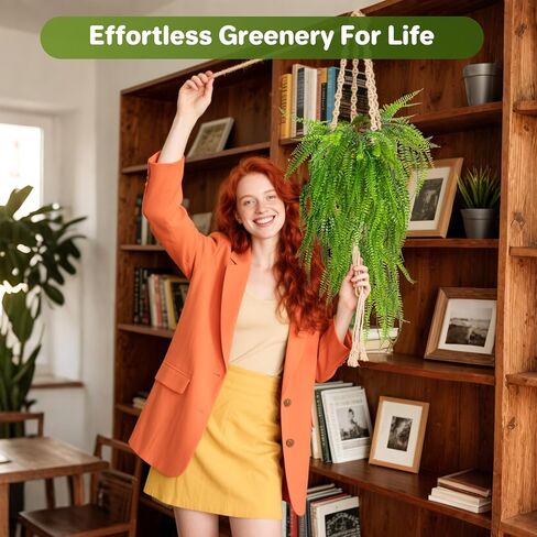 RAINFLOW 3PCS Fake Plants Artificial Ivy Vine Faux Boston Fern Fake Greenery Faux Plants – Artificial Plants Indoor Fake Vines Fake Hanging Ferns for Porch Wall Indoor Outside Home Garden Patio in Saudi Arabia