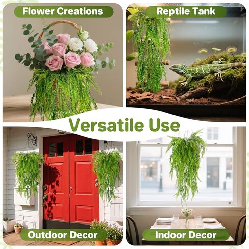 RAINFLOW 3PCS Fake Plants Artificial Ivy Vine Faux Boston Fern Fake Greenery Faux Plants – Artificial Plants Indoor Fake Vines Fake Hanging Ferns for Porch Wall Indoor Outside Home Garden Patio in Saudi Arabia