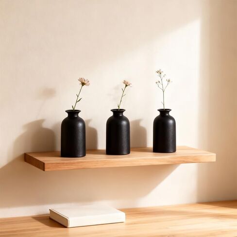 Black Ceramic Bud Vases Set of 6 – 5in Small Vases for Dry Flowers or House Plants, Modern Boho Decorative Vases for Wedding, Home, Table Centerpieces, Mantel or Office Decor in Saudi Arabia