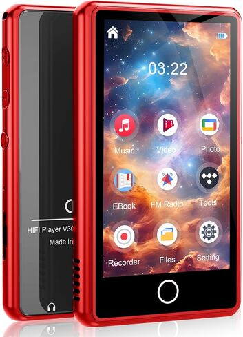 80GB MP3 Music Player with Bluetooth, 3-inch Portable MP4 Player Support All Formats Video with Built-in Speaker, FM Radio, Video, E-Book, Recording. Expandable up to 256GB, Black in Saudi Arabia