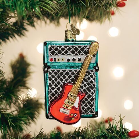 Old World Christmas Guitar & Amp Glass Blown Ornament for Christmas Tree, Handcrafted Holiday Decoration, Music Collection in Saudi Arabia