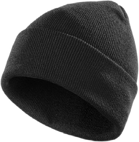 Beanie for Men Women Acrylic Knit Cuffed Warm Hat One Size Fits Most Grey in Saudi Arabia
