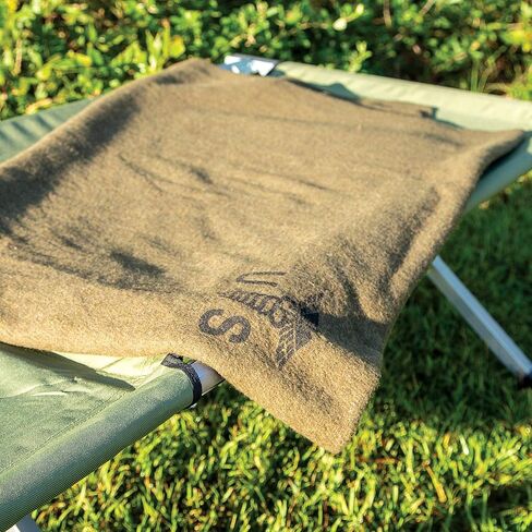 Reproduction US Army Medic Wool Blanket - Military Specs, 80% Wool Construction, Printed Logo, Great for Camping, Survival, Sporting Events, Vehicle Emergency Kit, Bugout Bag - Dimensions 64"x 84" in Saudi Arabia