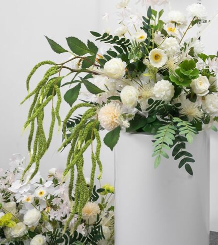 QFSH 3Pcs Artificial Amaranthus Flower Fake Hanging Green for Wedding Bouquets Home Decor Arrangement Photo Props Party Decoration 37''(Green) in Saudi Arabia