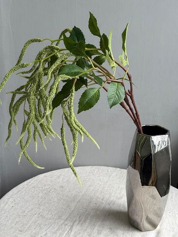 QFSH 3Pcs Artificial Amaranthus Flower Fake Hanging Green for Wedding Bouquets Home Decor Arrangement Photo Props Party Decoration 37''(Green) in Saudi Arabia