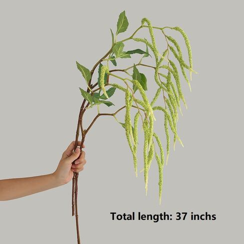 QFSH 3Pcs Artificial Amaranthus Flower Fake Hanging Green for Wedding Bouquets Home Decor Arrangement Photo Props Party Decoration 37''(Green) in Saudi Arabia