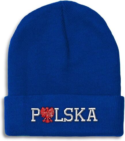 Speedy Pros Beanies for Men Poland Polish Flag Polska Krakow Warsaw Skull Cap Winter Hats for Women Acrylic One Size in Saudi Arabia