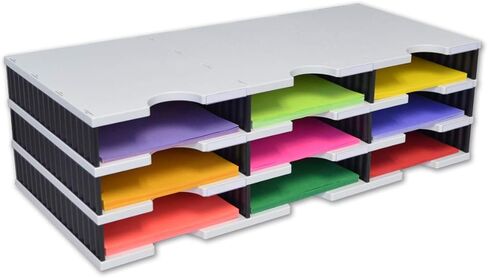 Ultimate Office TierDrop Storage Drawers Measure 9w x 12d x 4 3/4 Inches High for Desk Accessories and Supplies, Set of 3, Includes Color-Coded Finger Rings for Fast and Easy Access to Contents in Kuwait