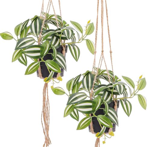 Kepfire 2 Pack Fake Hanging Plants with Pot Natural Artificial Faux Greenery Plant with Ivy Leaves for Garden Backyard Living Room Wedding Indoor Outdoor Decoration in Saudi Arabia