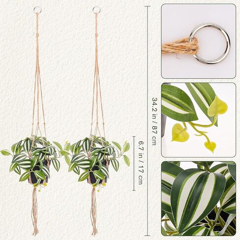 Kepfire 2 Pack Fake Hanging Plants with Pot Natural Artificial Faux Greenery Plant with Ivy Leaves for Garden Backyard Living Room Wedding Indoor Outdoor Decoration in Saudi Arabia