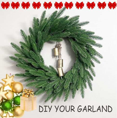 7Queen Artificial Pine Branches Christmas Greenery Plants Pine Needles DIY Cedar Picks and Sprays Accessories for Christmas Garland Wreath Craft and Home Decor (20) in Saudi Arabia