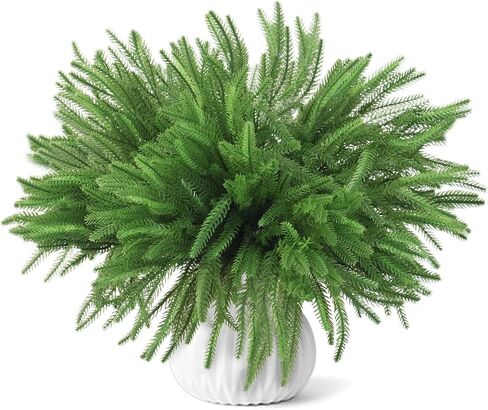 EverPetal 12 Pcs Artificial Pine Branches Christmas Greenery Stems, 18 Inch Norfolk Pine Stems Christmas Tree Branches for Vase DIY Crafts Garland Wreath Xmas Indoor Outdoor Home Office Party Decor in Saudi Arabia