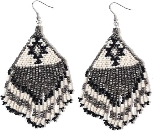 SHINUS BOHO أقراط متدلية مطرزة بشرابة للنساء، تصميم مجوهرات بوهو طويل احتفالي هدايا مجوهرات صيفية متدلية. in Kuwait