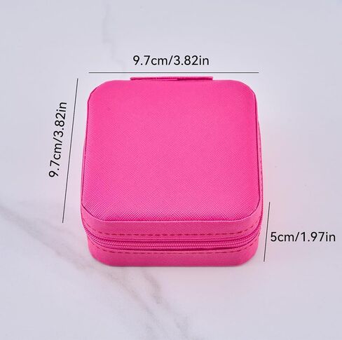 1 Pcs Travel Jewelry Box Organizer, Pink Leatherette Case with Ring Storage and Compartments in Saudi Arabia