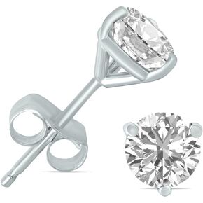 1/4 Carat TW Lab Grown Diamond Martini Set Round Earrings in 14K White Gold (F-G Color, VS1-VS2 Clarity) in Kuwait