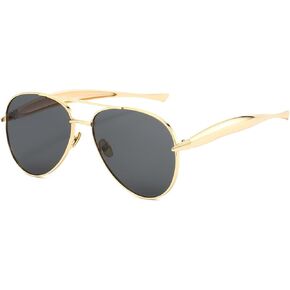 SUNGAFAS Gold Aviator Sunglasses for Women Men Oversized Aviators Sun Glasses Metal Retro Shades in Saudi Arabia