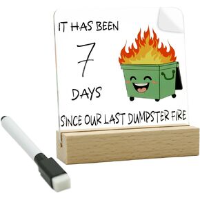 FRANIMO Dumpster Fire Desk Decor، هدايا حلية مكتبية مضحكة لزملاء العمل والموظفين وزملاء الفريق، لوحة مكتب الفكاهة لعيد ميلاد الفيل الأبيض in Saudi Arabia