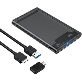 External Hard Drive Enclosure , SATA to USB 3.0 2.5 inch SSD HDD 7mm 9.5mm Clear Hard Drive Case Supports UASP SATA in Kuwait