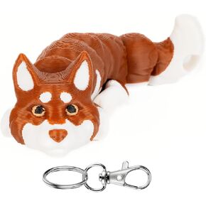 3D Printed Siberian Husky Dog Keychain - 3D Printed Articulating Fidget Keychain - Cute Dog Gift - Metal Lobster Clasp in Kuwait