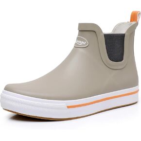 RAINANGEL Rain Boots for Men, Ankle Rain Shoes Anti-Slipping with Comfortable Lightweight Nature Rubber and Outdoor Work Shoes,Waterproof Fishing Deck Boots in Kuwait