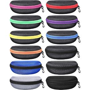 Weewooday 12 Pack Black Hard Shell نظارات شمسية Case Zipper Eyeglasses Case Caseable Classes Cases for Men Women in Kuwait