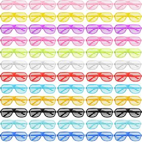 100 Pack Plastic Shutter Shades Glasses Bulk, 80's Style Slotted Shutter Shade Sunglasses, Neon Color Shade Glasses for Party Favors, School Gifts Teens Adults Birthday Supplies, Assorted Colors in Kuwait
