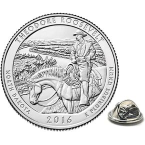 Theodore Roosevelt Quarter Lapel Pin – 2016 North Dakota Coin – Handmade Presidential Collectible Gift – National Park Series in Saudi Arabia