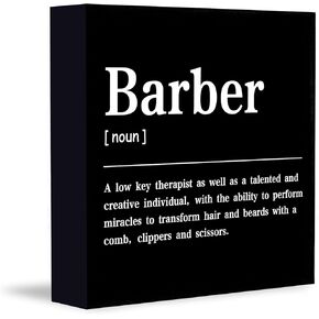CUANFDDSF Barbershop Hair Salon Decor Wooden Box Sign, Barber Shop Barber Gifts for Men Accessories, Salon Decor for Hair Stylist Salon Barbershop Wall Desk Shelf Tabletop Decoration in Saudi Arabia