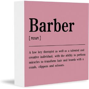 CUANFDDSF Barbershop Hair Salon Decor Wooden Box Sign, Barber Shop Barber Gifts for Men Accessories, Salon Decor for Hair Stylist Salon Barbershop Wall Desk Shelf Tabletop Decoration in Kuwait