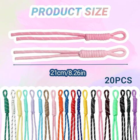 20 Pack Colorful Paracord Keychains - Handwoven Nylon Rope Keychain with Colorful Paracord, Braided Cord Rope Bag Charm, Womem Bead Letter Bag Charm Carabiner Knot Lanyard Keyring for Handbag Purse in Saudi Arabia