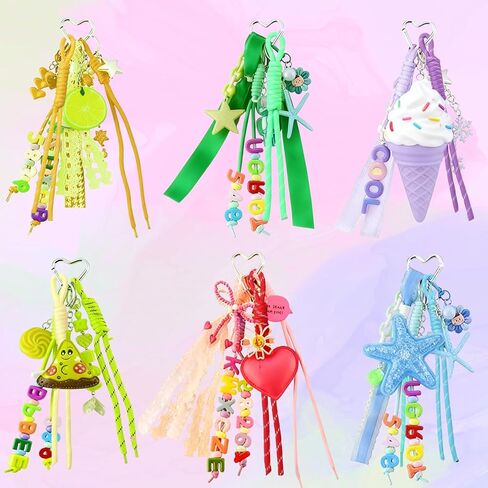 20 Pack Colorful Paracord Keychains - Handwoven Nylon Rope Keychain with Colorful Paracord, Braided Cord Rope Bag Charm, Womem Bead Letter Bag Charm Carabiner Knot Lanyard Keyring for Handbag Purse in Saudi Arabia