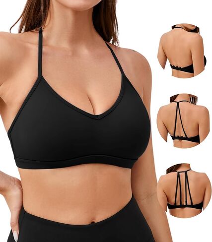 ULTREAGLE Racerback Bras for Women - Strappy Triangle Halter Backless Open Back Sports Bra Yoga Bra in Saudi Arabia