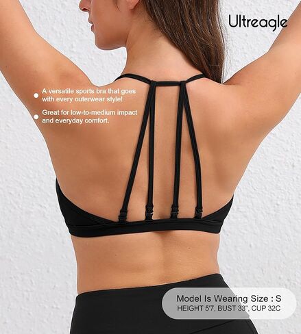 ULTREAGLE Racerback Bras for Women - Strappy Triangle Halter Backless Open Back Sports Bra Yoga Bra in Saudi Arabia
