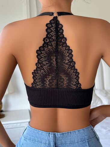 Cotorance Womens Pull-on Bra No Underwire Soft Lace Racerback Bralettes in Saudi Arabia