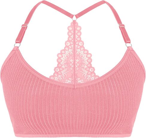 Cotorance Womens Pull-on Bra No Underwire Soft Lace Racerback Bralettes in Saudi Arabia