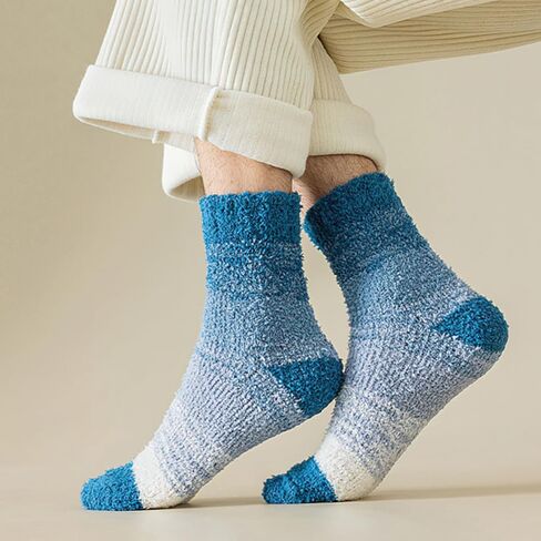 5 Pairs Fuzzy Socks for Men Cozy Plush Fluffy Socks Warm Soft Winter Holiday Christmas Gifts for Women Men in Saudi Arabia