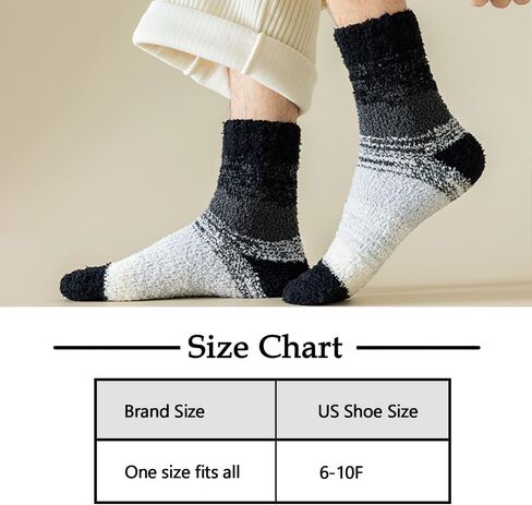 5 Pairs Fuzzy Socks for Men Cozy Plush Fluffy Socks Warm Soft Winter Holiday Christmas Gifts for Women Men in Saudi Arabia