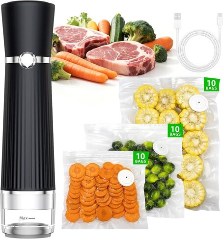 Vacuum Sealer for Food, Handheld Saver Compact Vacuum Sealer Machine with 30 Reusable Bags for 10X Preservation & Fresh in Kuwait