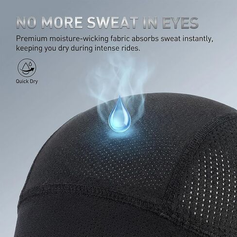 Tucnoeu 2 Pack Summer Skull Cap Helmet Liner, Breathable Mesh Skull Cap, Breathable Cooling Running Beanie, Sports Helmet Liner for Men Women Black in Saudi Arabia