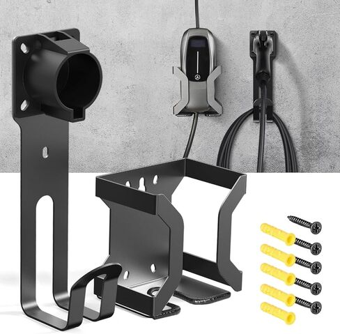 BMZX EV Charger Holder J1772, Wall Mount Kit for Electric Car Charger, SAE J1772 Cable Organizer, Nozzle Holster Dock & J-Hook for Charging Station in Kuwait