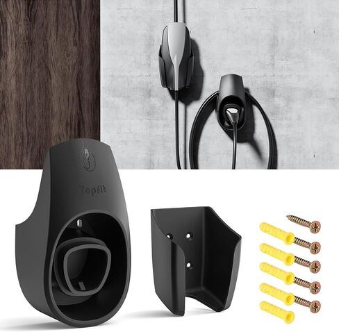 BMZX EV Charger Holder J1772 ، Wall Mount Kit لشاحن السيارات الكهربائية ، SAE J1772 منظم الكابلات ، فوهة Dock و J-Hook لشحن محطة الشحن in Kuwait