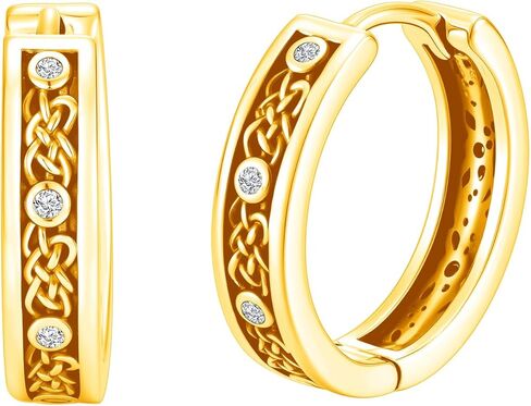 SIMONLY Vintage Leaf/Celtic Knot/Filigree Earrings for Women 925 Sterling Silver Huggie Hoop Earrings Filigree Jewelry Gifts Mothers Day Christmas in Saudi Arabia