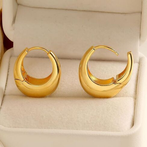 Teardrop Earrings with Smooth Oval Hoops, Minimalist French Style Elegant Jewelry for Women, Versatile Four-Season Gift in Saudi Arabia